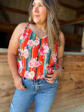 Load image into Gallery viewer, Rose Serape Tank Top