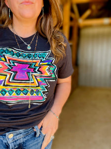 Neon Aztec Graphic Tee