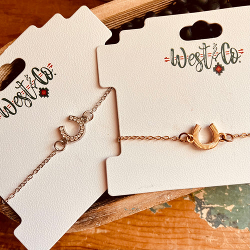 Dainty Silver or Gold Horseshoe Bracelet