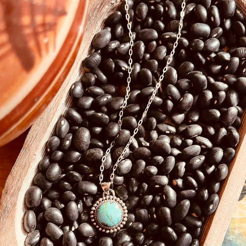 Turquoise Sterling Silver Pendant Necklace