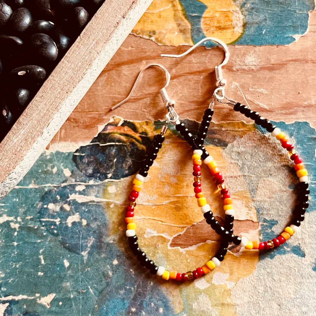 Serape Beaded Teardrop Earrings