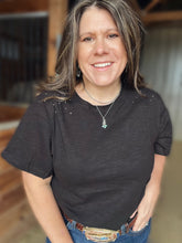 Load image into Gallery viewer, Distressed Black Basic Tee