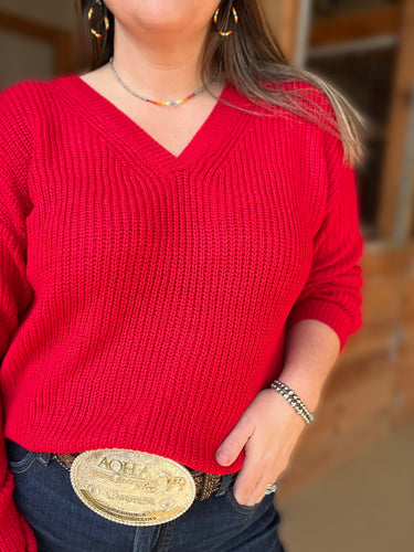 Lovely In Red Sweater