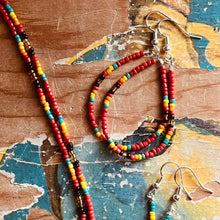 Load image into Gallery viewer, Serape Beaded Teardrop Earrings