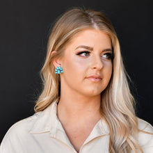 Load image into Gallery viewer, Cluster Faux Turquoise Earrings