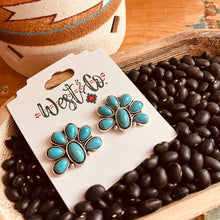 Load image into Gallery viewer, Cluster Faux Turquoise Earrings