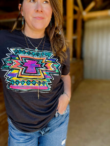 Neon Aztec Graphic Tee