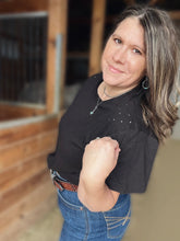 Load image into Gallery viewer, Distressed Black Basic Tee