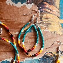 Load image into Gallery viewer, Serape Beaded Teardrop Earrings