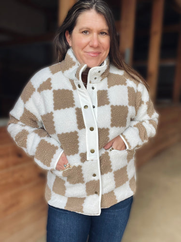 The Twilly Checkered Sherpa Jacket