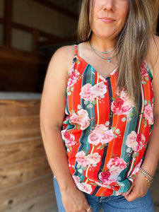 Rose Serape Tank Top