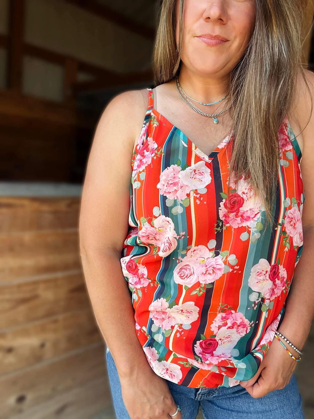 Rose Serape Tank Top