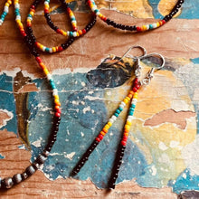 Load image into Gallery viewer, Serape Beaded Dangle Earrings