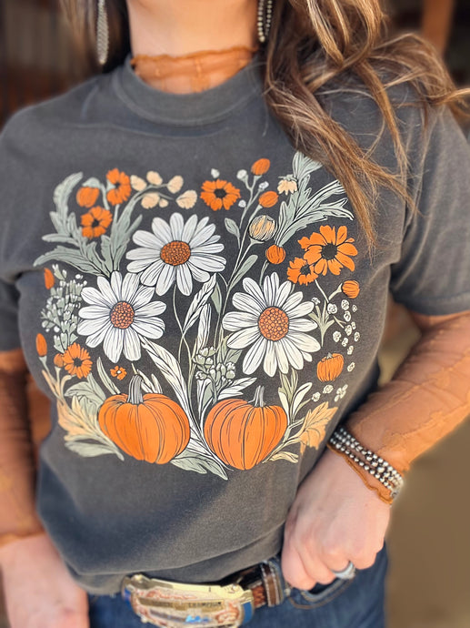 Pumpkin & Fall Florals Tee