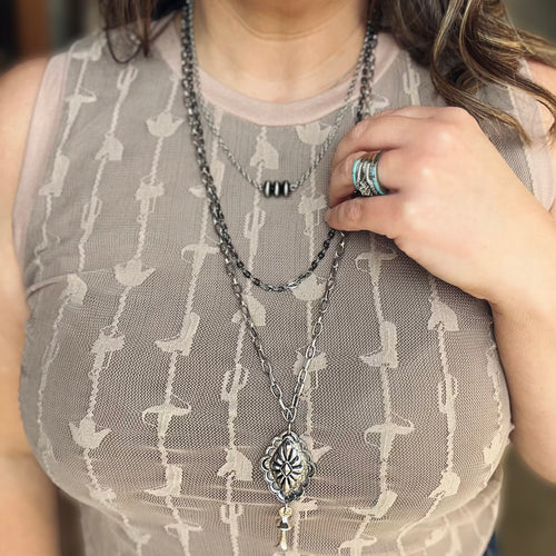 Layered Concho Necklace