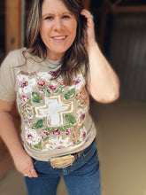 Load image into Gallery viewer, Floral Cross Graphic Tee