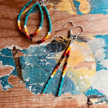Load image into Gallery viewer, Serape Beaded Dangle Earrings