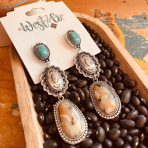 Turquoise 3 Tier Earrings