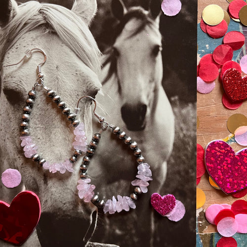 The Pepper Rose Quartz Earrings