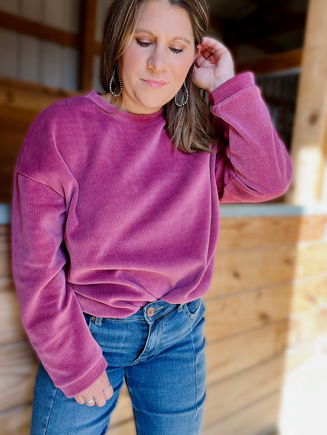 Berry  Pleasant Corded Pullover