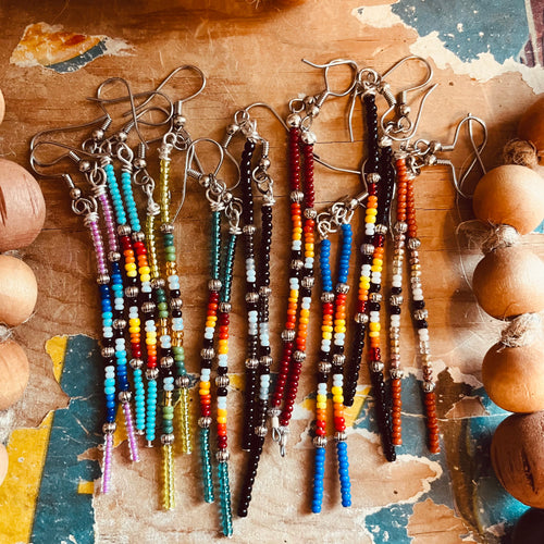 Serape Seed Bead Earrings