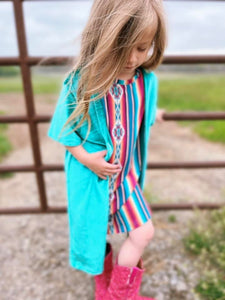 Kids Teal Velvet Duster