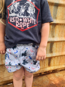 Kids Patriotic Cowboy Shorts