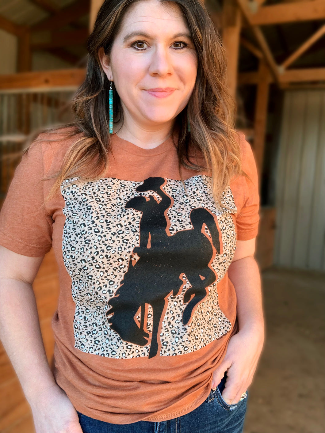 Leopard Bronc Rider Tee