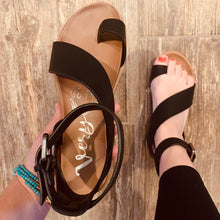 Load image into Gallery viewer, Black Steffy Very G Strappy Sandals