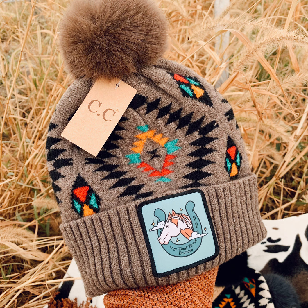 Aztec Logo Pom Hats