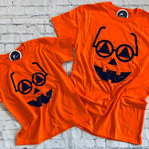 Glasses Pumpkin Graphic Tee - Adult & Kids